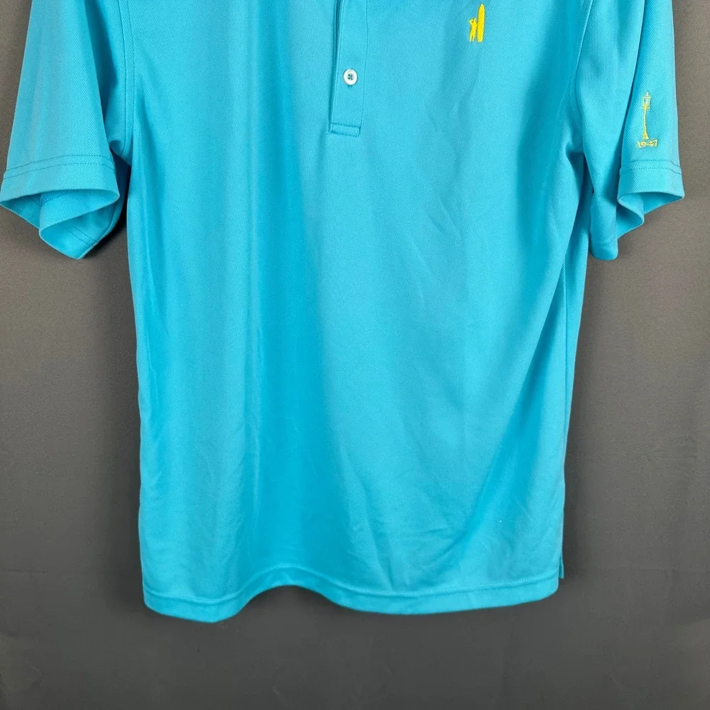 Johnnie-O Boys Prep-Formance Polo Shirt Cyan Blue Short Sleeve Size 16 Golf Top